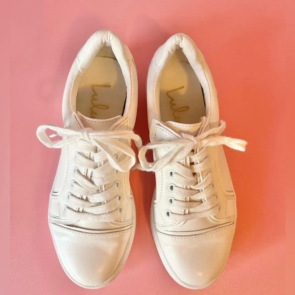 Pipping White Platform Faux Leather Sneakers